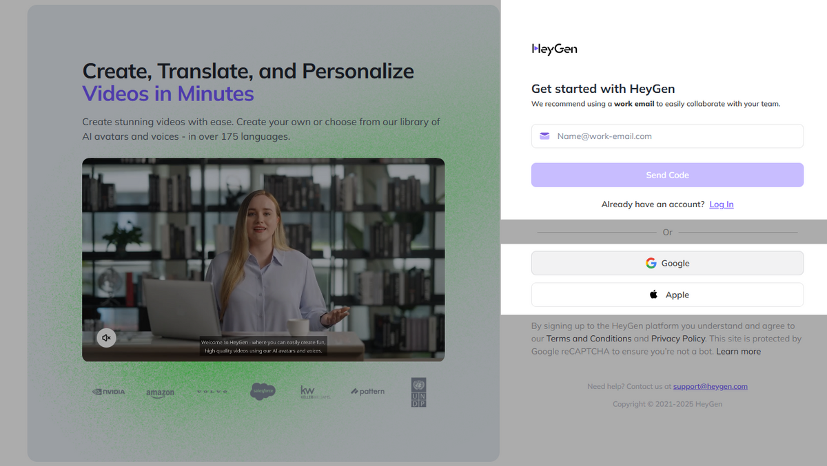 HeyGen platform avatar creation screen.